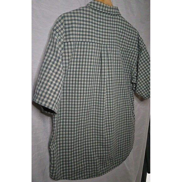 Bugle Boy Company Short Sleeve Button Shirt, Plaid, Sz XL, Green/Blue - Picture 8 of 9